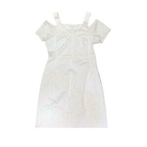 VELVET By Graham And Spencer Eva Kayan Shoulder Cut Out White Mini Dress